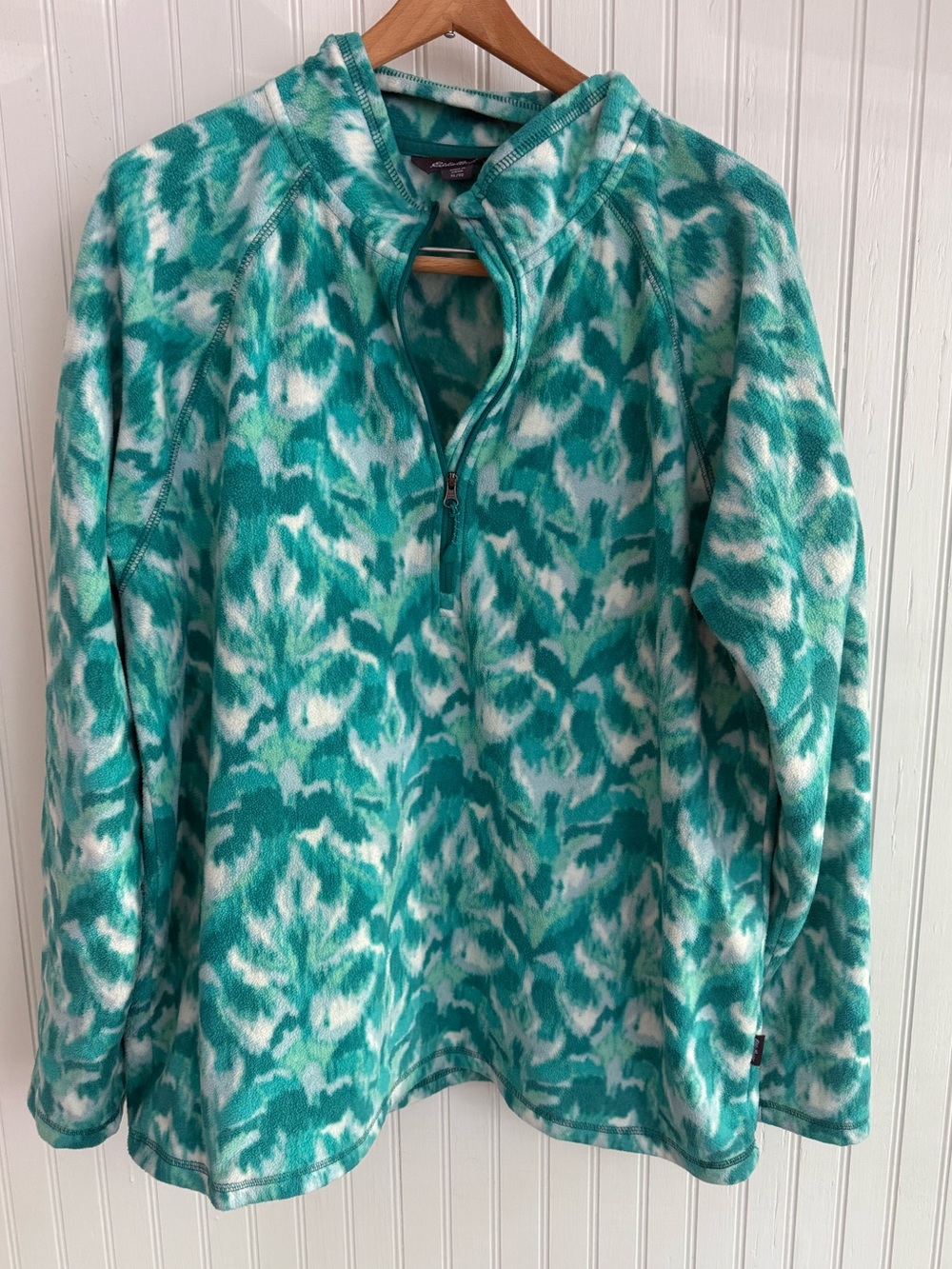 Eddie Bauer Teal Quarter-Zip Fleece XL